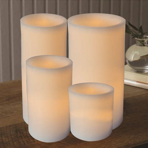 Mainstays 3-Pack Flameless LED Pillar Candle, White, Various Sizes - Walmart.com | Led pillar ...