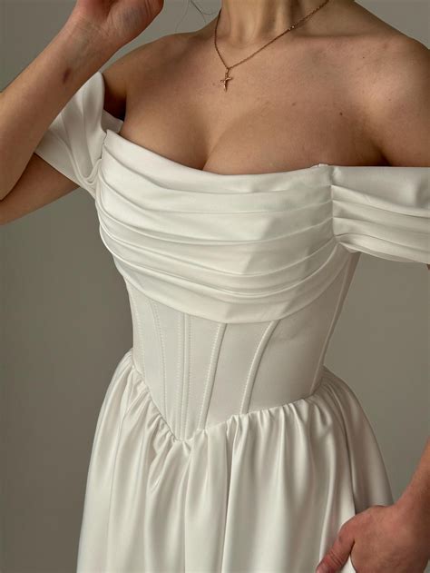 Corset Wedding Dress, Modest Wedding Dress, Basque Waist Wedding Dress