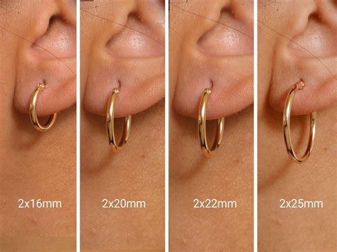Mens Hoop Earrings Size Chart