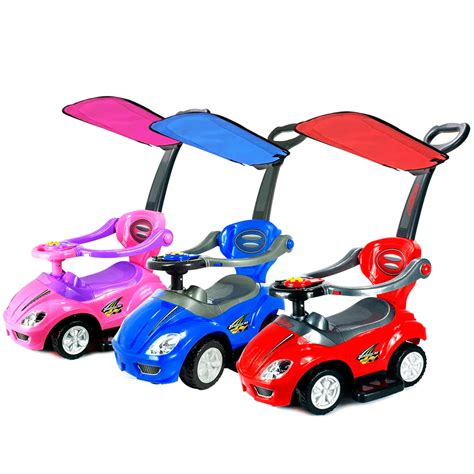 Buggy Con Guía y Capota 4 En 1 Musical Bebés Niños - Azul — El Rey del