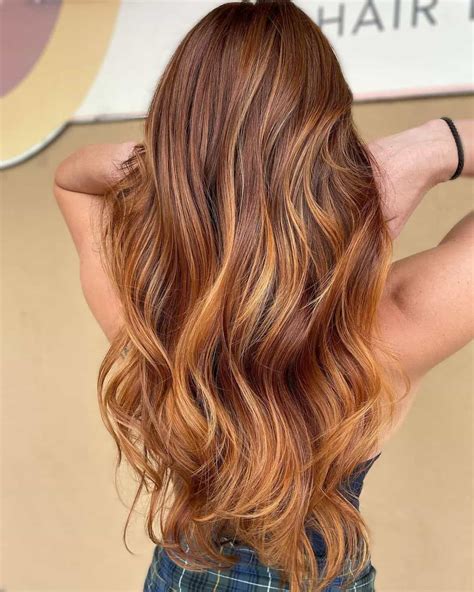 Long Light Highlights Copper Hue On Brown Hair Copper Highlights On ...