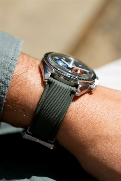Sailcloth Effect FKM Rubber Strap with Deployant Clasp - For OMEGA Spe