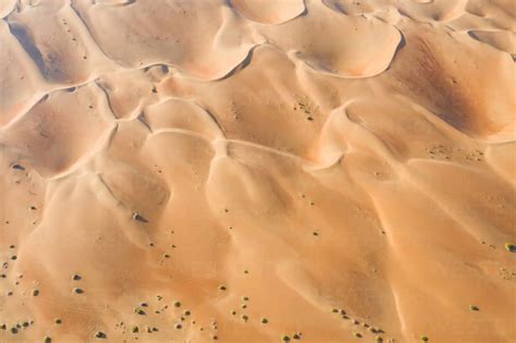 Aerial view of sand dunes Eastern Mahadir, Abu Dhabi, United Arab ...