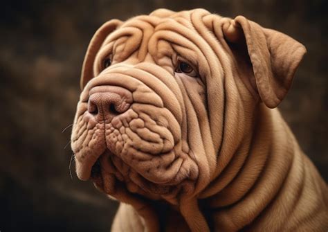 Premium AI Image | A Chinese Shar Pei's ears standing tall and alert ...