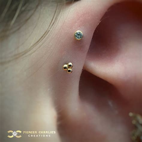 Forward Helix Piercing | Piercing Ideas - Piercer Charlie's Creations