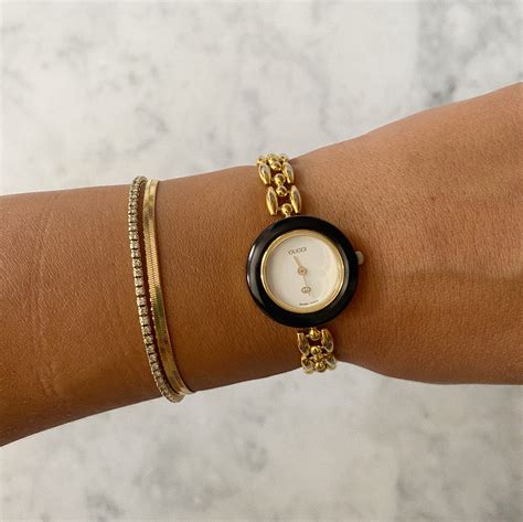 Vintage Gold Gucci Watch with Interchangeable Bezels – Tarin Thomas