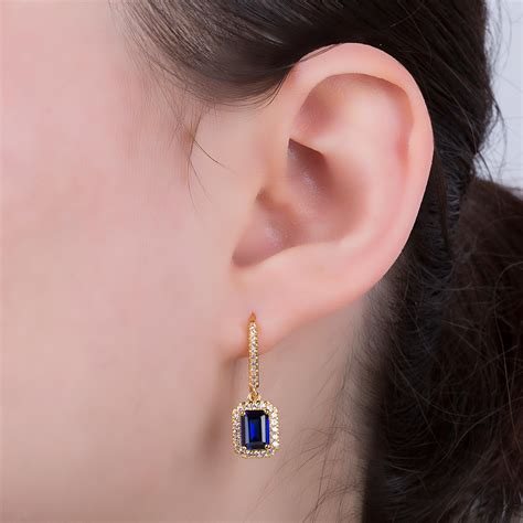 emerald cut pave earrings 6