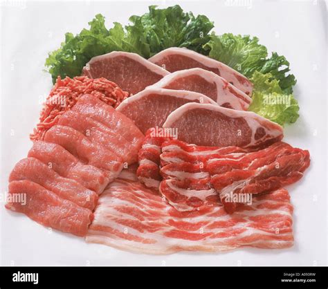 Assorted Cuts of Pork Meat Stock Photo - Alamy