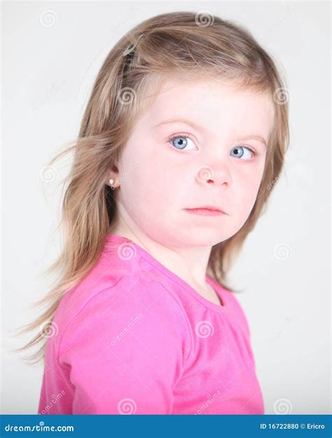 pretty toddler girl portrait  white stock photo image  studio