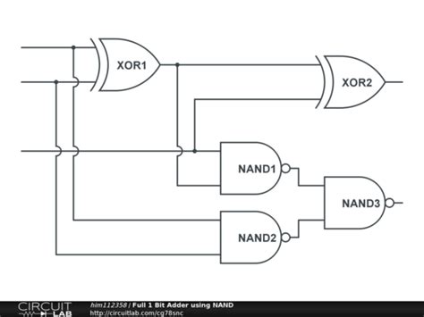 full  bit adder  nand circuitlab