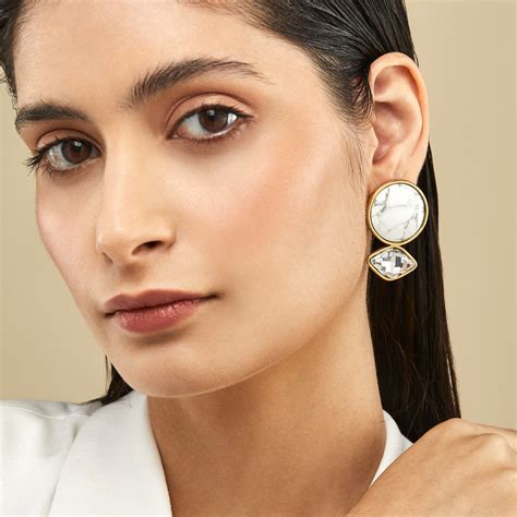 Brinco Crystal Médio - Fluxo de Metal | Camila Klein – CAMILA KLEIN