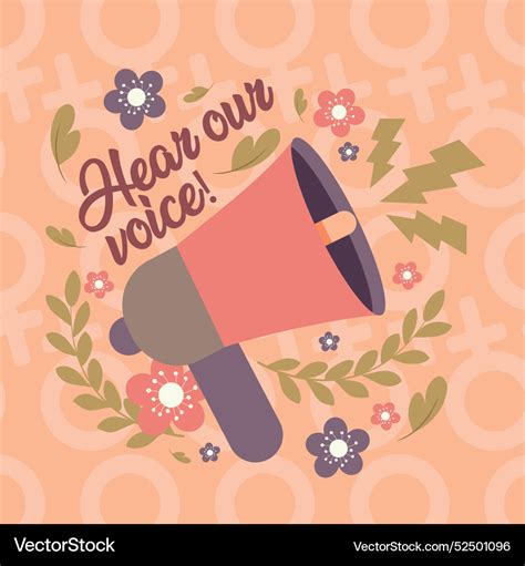 Female empowerment hear our voice poster Vector Image