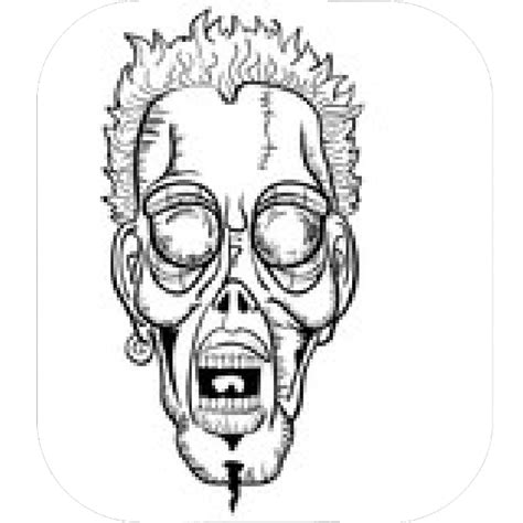 Zombie Face Drawing | Free download on ClipArtMag