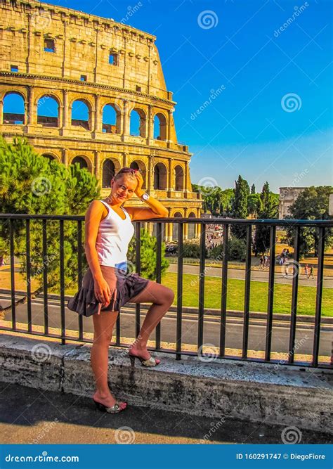 Beautiful girl in Rome stock image. Image of beauty - 160291747
