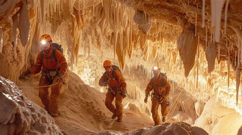 cave exploration adventure image exploration cave stalactites