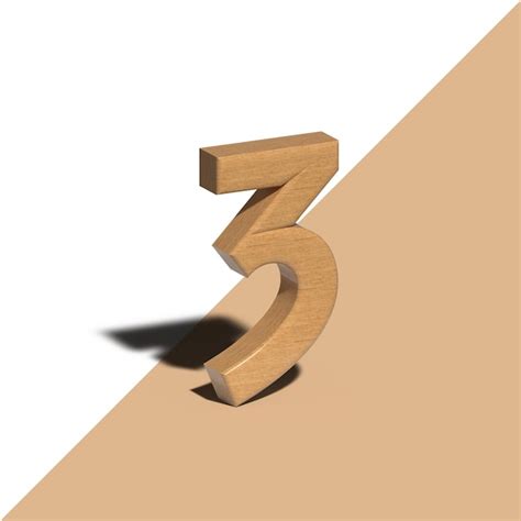 premium psd  wooden number    transparent background
