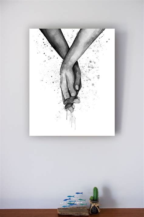 Black And White Couple Holding Hands Drawing - bmp-flow