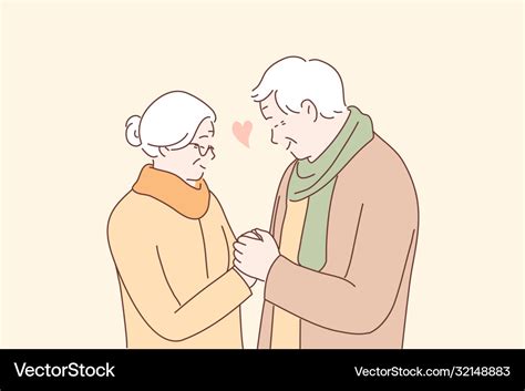 Relationship love couple romance old age Vector Image