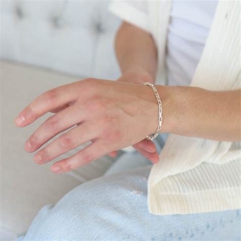 Silver Rectangular Link Bracelet by Gurhan - NEWTWIST