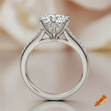close  high angle view   sparkling  prong  solitaire
