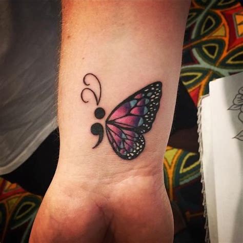 butterfly tattoo inspired   semicolon project  thick black