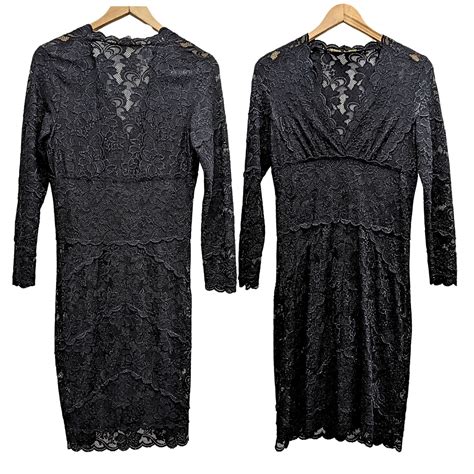 Rare Vintage 90s NICOLE MILLER Gold Label Black Stretch Lace Bodycon