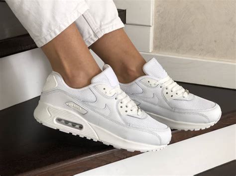 Кроссовки женские Nike Air Max 90 белые, Найк Аир Макс 90, кожа ...