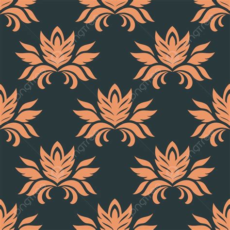 floral seamless floral repeat motif pattern  orange flowers