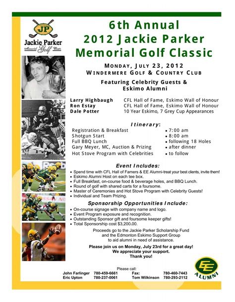 6th Annual 2012 Jackie Parker Memorial Golf Classic - Canadian