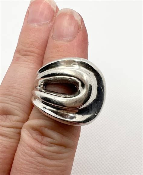 Vintage chunky silver ring - Gem