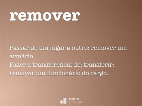 O Que Significa Remover