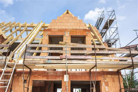 unfinished residential home  construction stock image image  built site