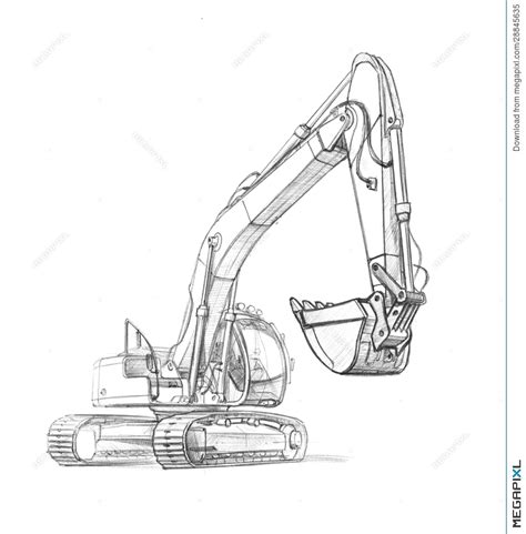 Excavator Drawing at PaintingValley.com | Explore collection of ...