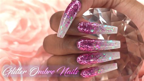 Get Glam with Pink and Glitter Ombre Nails: Shine Bright Like a Diamond!