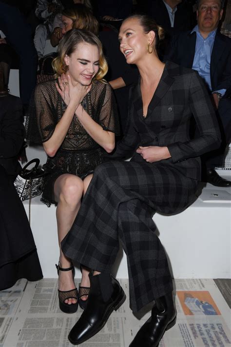CARA DELEVINGNE and KARLIE KLOSS at Dior Fashion Show in Paris 02/25 ...