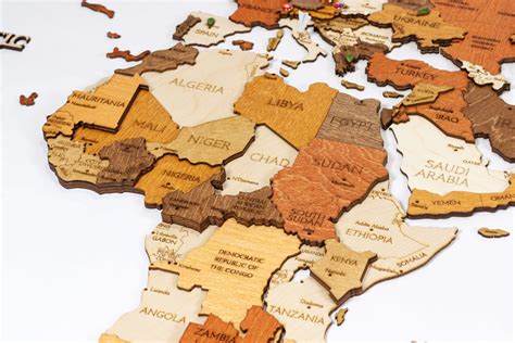 Wooden Travel Map, Wooden World Map, Wood Map, world map - silver - to ...