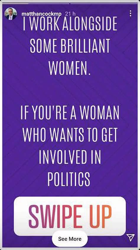 Matt Hancock told women to 'get into politics' before being snapped