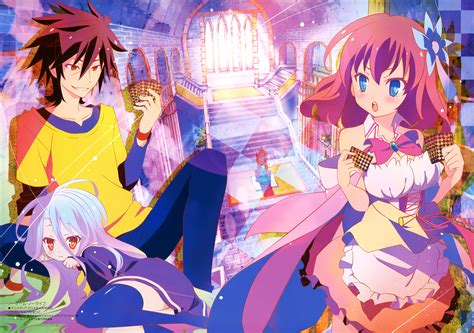 No Game No Life: 4K Ultra HD Wallpaper Featuring Stephanie, Sora, and