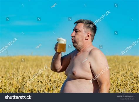 Fat Man Beer Belly Drinks Beer Stock Photo 2200593923 | Shutterstock