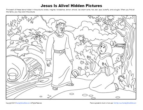Jesus Is Alive! Hidden Pictures on Sunday School Zone