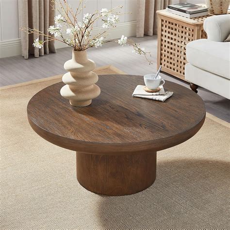 Amazon.com: BSYEIO 35.98'' Round Coffee Table Wood Pedestal Coffee