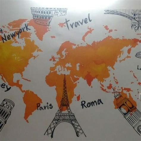 world map art work