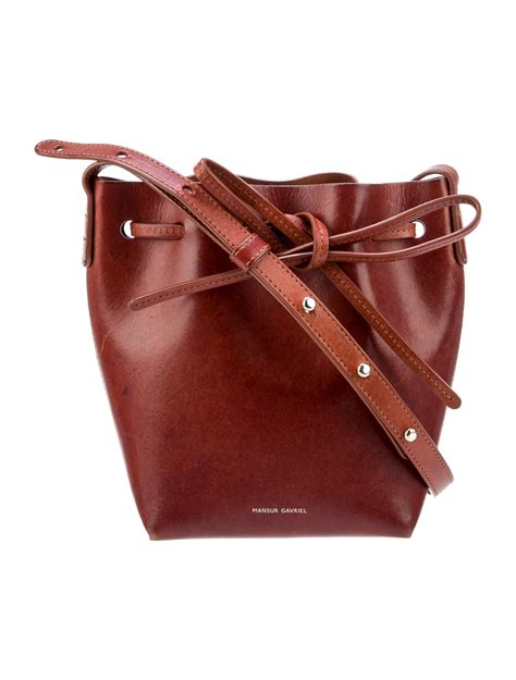 escada coated canvas leather trimmed bucket bag brown bucket bags