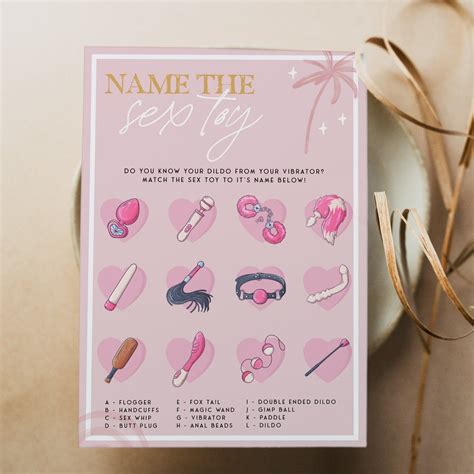 EDITABLE Name The Sex Toy Game - Palm Springs Bachelorette Games