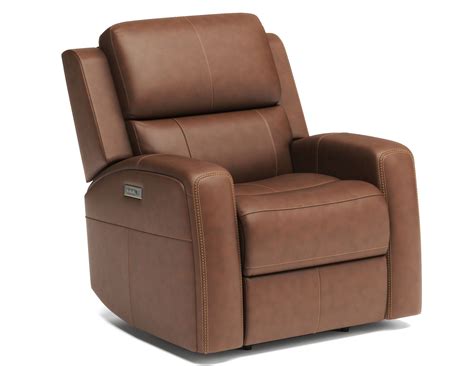 Linden Leather Power Reclining Sofa with Power Headrests and Lumbar ...