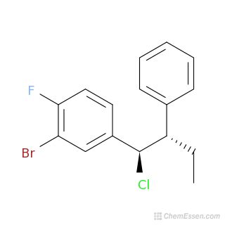 2-bromo-4-[(1R,2S)-1-chloro-2-phenylbutyl]-1-fluorobenzene Structure - C16H15BrClF - Over 100 ...