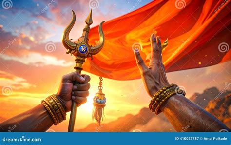 saffron flag  mahakaleshwar temple ujjain madhya pradesh india