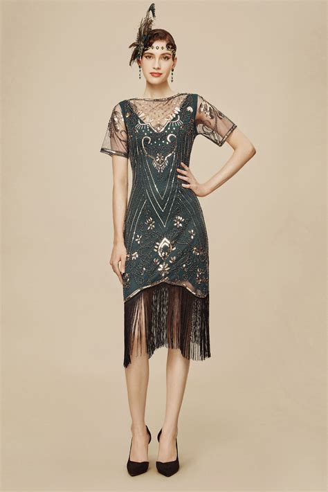 Shop 1920s Dresses - Retro Paisley Fringe Flapper Dress | BABEYOND