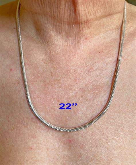 Sup Silver Solid Round Snake Necklace 925 Sterling Silver, Handmade