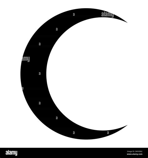 crescent moon shape symbol black  white silhouette vector